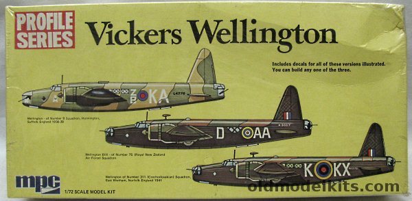 MPC 1/72 Vickers Wellington Profile Series - No. 9 Sq Honnington England 1938/39 / No. 75 New Zealand Sq / No. 311 Czech Squadron 1941, 2-2005 plastic model kit